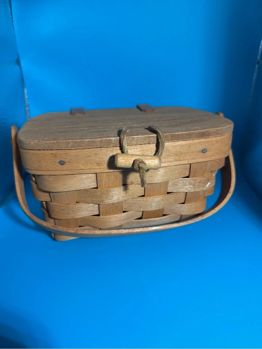 Vintage 1992 Handwoven Longaberger Basket 7.5x4.25